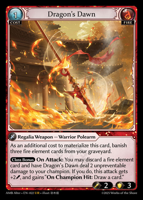 [022]【EN】【FOIL】Dragon's Dawn【AMBAlter】[UR][Fire]