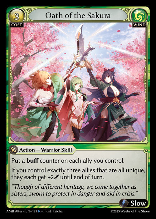 [185]【EN】【FOIL】Oath of the Sakura【AMBAlter】[R][Wind]