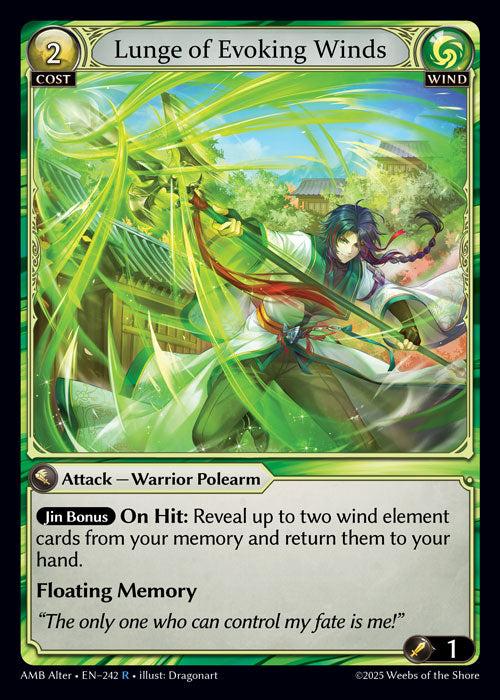 [242]【EN】【FOIL】Lunge of Evoking Winds【AMBAlter】[R][Wind]