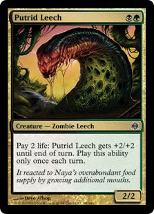 [096]【EN】【FOIL】朽ちゆくヒル/Putrid Leech【ARB】[C][多色]
