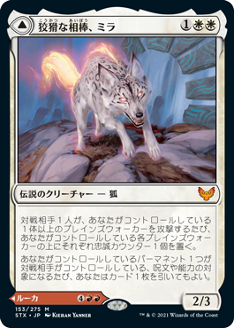 [153]【JP】【FOIL】狡猾な相棒、ミラ/Mila, Crafty Companion【STX】[M][白]