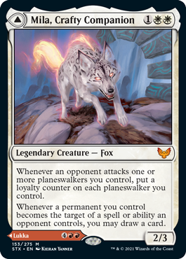 [153]【EN】【FOIL】狡猾な相棒、ミラ/Mila, Crafty Companion【STX】[M][白]