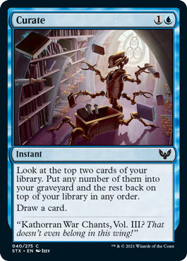 [040]【EN】【FOIL】情報収集/Curate【STX】[C][青]