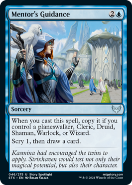 [046]【EN】【FOIL】導師の導き/Mentor's Guidance【STX】[U][青]