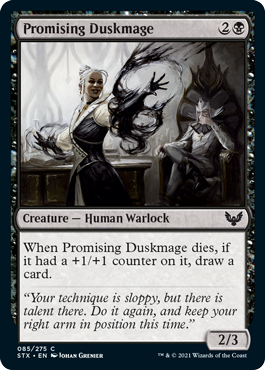 [085]【EN】【FOIL】有望な薄暮魔道士/Promising Duskmage【STX】[C][黒]