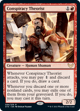 [094]【EN】【FOIL】陰謀の理論家/Conspiracy Theorist【STX】[R][赤]