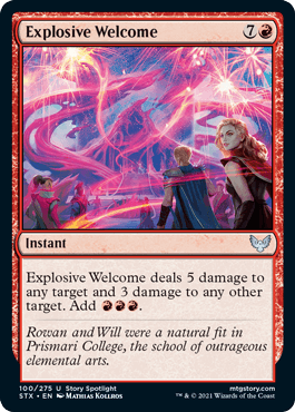 [100]【EN】【FOIL】爆発的歓迎/Explosive Welcome【STX】[U][赤]