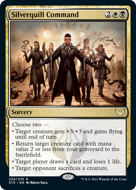 [232]【EN】【FOIL】シルバークイルの命令/Silverquill Command【STX】[R][多色]