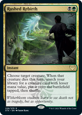 [228]【EN】【FOIL】大急ぎの再誕/Rushed Rebirth【STX】[R][多色]