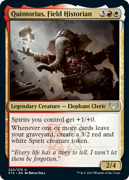 [220]【EN】【FOIL】実地歴史家、クイントリウス/Quintorius, Field Historian【STX】[U][多色]