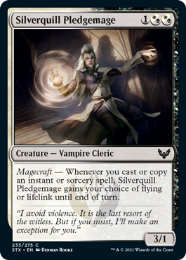 [233]【EN】【FOIL】シルバークイルの誓約魔道士/Silverquill Pledgemage【STX】[C][多色]