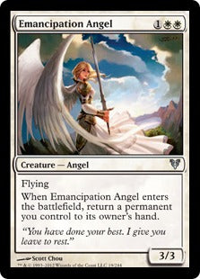 [019]【EN】【FOIL】解放の天使/Emancipation Angel【AVR】[U][白]