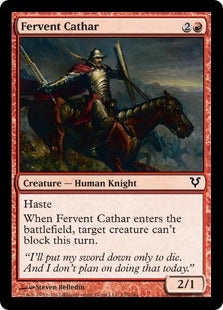 [135]【EN】熱血漢の聖戦士/Fervent Cathar【AVR】[C][赤]