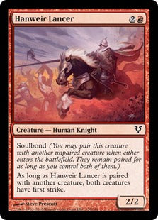 [138]【EN】【FOIL】ハンウィアーの槍兵/Hanweir Lancer【AVR】[C][赤]