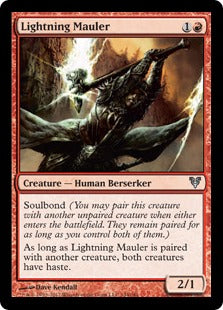 [144]【EN】【FOIL】稲妻のやっかいもの/Lightning Mauler【AVR】[U][赤]