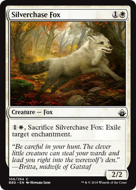[106]【EN】【FOIL】銀筋毛の狐/Silverchase Fox【BBD】[C][白]