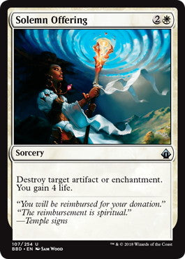 [107]【EN】【FOIL】真面目な捧げ物/Solemn Offering【BBD】[U][白]