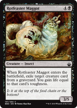 [157]【EN】【FOIL】腐敗喰いの蛆/Rotfeaster Maggot【BBD】[C][黒]