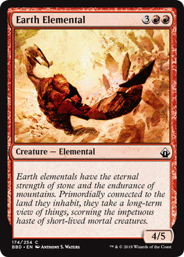 [174]【EN】【FOIL】大地の精霊/Earth Elemental【BBD】[C][赤]