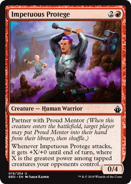 [019]【EN】【FOIL】荒々しい徒弟/Impetuous Protege【BBD】[U][赤]