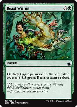 [190]【EN】【FOIL】内にいる獣/Beast Within【BBD】[U][緑]