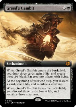 [073]【EN】【FOIL】■拡張アート■強欲の計略/Greed's Gambit【BIG】[M][黒]