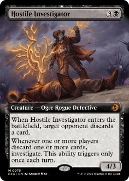 [075]【EN】【FOIL】■拡張アート■敵意ある調査員/Hostile Investigator【BIG】[M][黒]