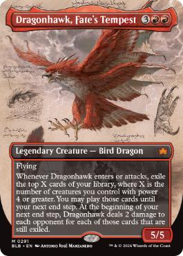 [291]【EN】■ボーダーレス■運命の大嵐、ドラゴンホーク/Dragonhawk, Fate's Tempest【BLB】[M][赤]