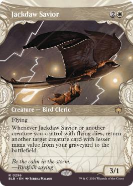 [296]【EN】【FOIL】■ショーケース■コクマルガラスの救済者/Jackdaw Savior【BLB】[R][白]