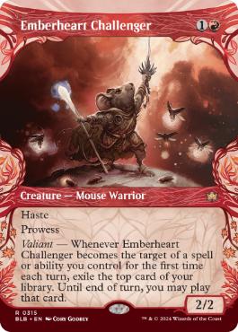 [315]【EN】【FOIL】■ショーケース■熾火心の挑戦者/Emberheart Challenger【BLB】[R][赤]