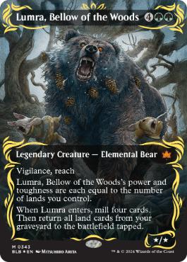 [343]【EN】【レイズドFOIL】■ボーダーレス■森の轟き、ルムラ/Lumra, Bellow of the Woods【BLB】[M][緑]