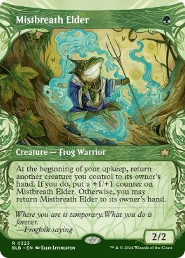 [323]【EN】【FOIL】■ショーケース■霧息吹の古老/Mistbreath Elder【BLB】[R][緑]