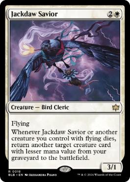 [018]【EN】【FOIL】コクマルガラスの救済者/Jackdaw Savior【BLB】[R][白]