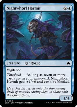 [062]【EN】【FOIL】夜渦の隠遁者/Nightwhorl Hermit【BLB】[C][青]