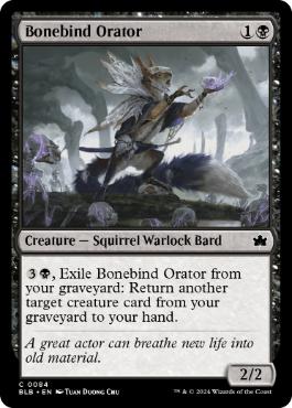 [084]【EN】【FOIL】骨縛りの語り部/Bonebind Orator【BLB】[C][黒]