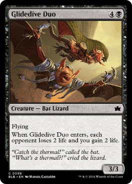 [096]【EN】【FOIL】滑空降下の二人組/Glidedive Duo【BLB】[C][黒]