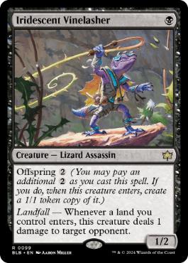 [099]【EN】【FOIL】玉虫色の蔦打ち/Iridescent Vinelasher【BLB】[R][黒]