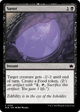 [109]【EN】【FOIL】堪能/Savor【BLB】[C][黒]