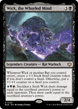[120]【EN】【FOIL】渦巻く精神、ウィック/Wick, the Whorled Mind【BLB】[R][黒]