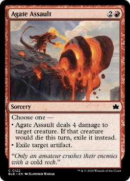 [122]【EN】【FOIL】瑪瑙の落石/Agate Assault【BLB】[C][赤]