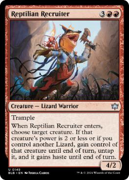 [149]【EN】【FOIL】爬虫類の徴募兵/Reptilian Recruiter【BLB】[U][赤]