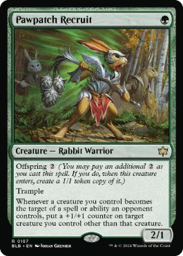 [187]【EN】【FOIL】脚当ての補充兵/Pawpatch Recruit【BLB】[R][緑]