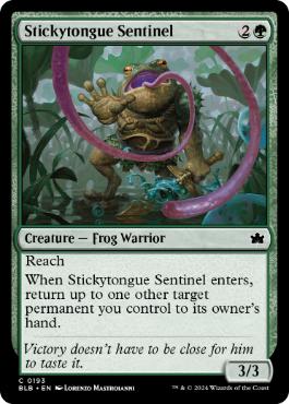 [193]【EN】【FOIL】くっつき舌の歩哨/Stickytongue Sentinel【BLB】[C][緑]