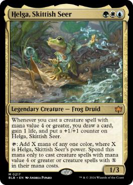 [217]【EN】【FOIL】神経質な予見者、ヘルガ/Helga, Skittish Seer【BLB】[M][多色]