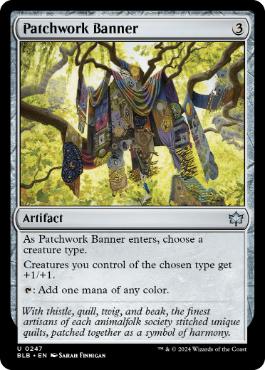 [247]【EN】【FOIL】縫い合わせの旗/Patchwork Banner【BLB】[U][茶]
