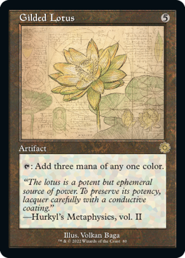 [080]【EN】【FOIL】■設計図■金粉の水蓮/Gilded Lotus【BRR】[R][茶]