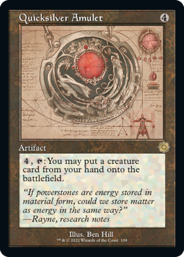 [108]【EN】【FOIL】■設計図■流転の護符/Quicksilver Amulet【BRR】[R][茶]