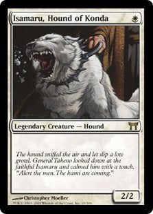 [019]【EN】【FOIL】今田家の猟犬、勇丸/Isamaru, Hound of Konda【CHK】[R][白]