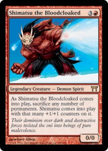 [186]【EN】【FOIL】血塗られしもの、死祭/Shimatsu the Bloodcloaked【CHK】[R][赤]