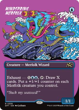 [335]【EN】【FOIL】■ボーダーレス■思考の泉のマーフォーク/Mindspring Merfolk【DFT】[R][青]